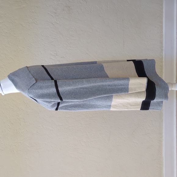 I. N. Studio Gray Colorblock Open Front Cardigan with Sailor Collar Size Medium - Picture 4 of 7